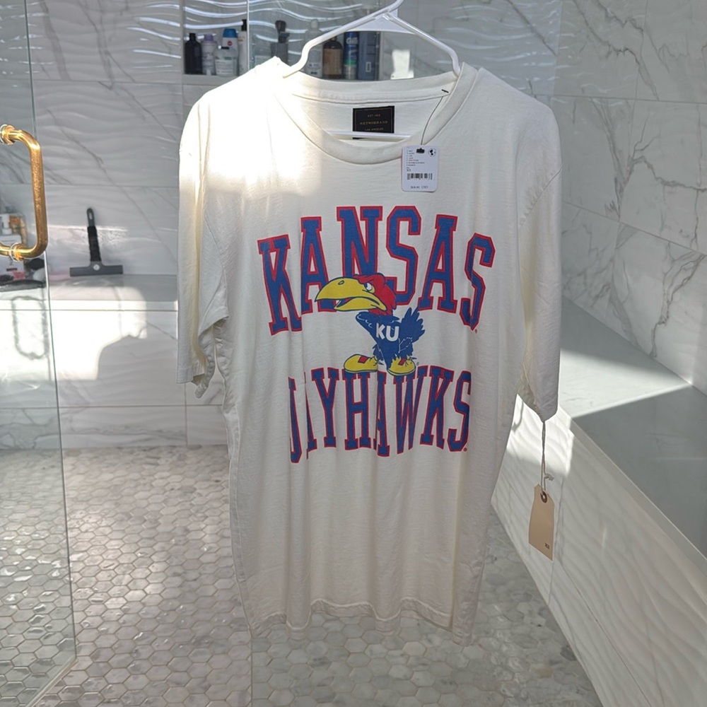 Free people movement, retro brand, oversized, Kansas, Jayhawk T-shirt